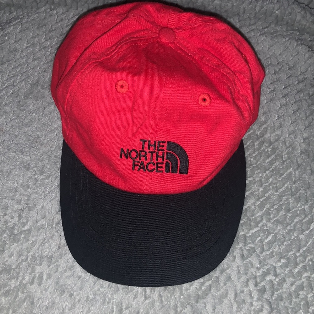 The North Face Red and Black Hat
